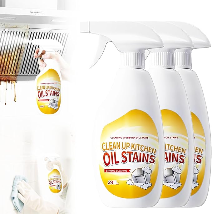 Heavy Duty Degreaser,New Upgrade Kitchen Heavy Duty Cleaner Spray Portable Degreasing Spray, All-Purpose Kitchen Pots and Pan Cleaner for Appliances Countertops Range Hoods (3, White)