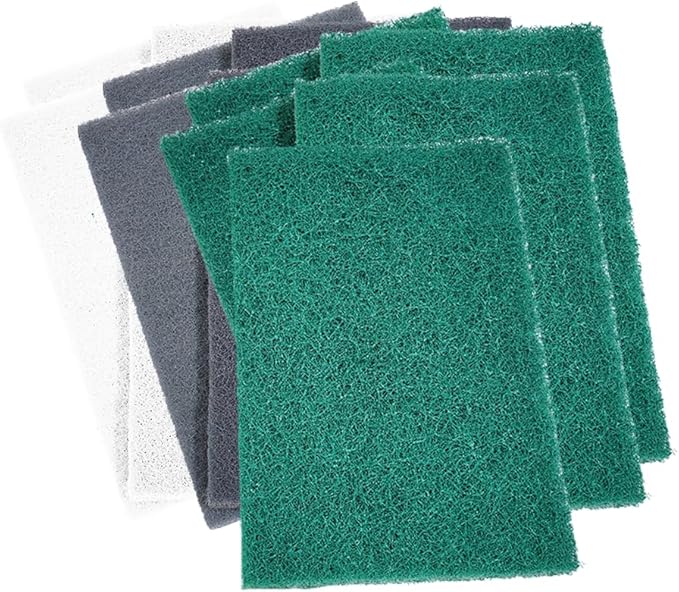 Heavy-Duty Scouring Pads Reusable Household Scrub Pads Non-Scratch Scrub Sponges，Black&White&Green