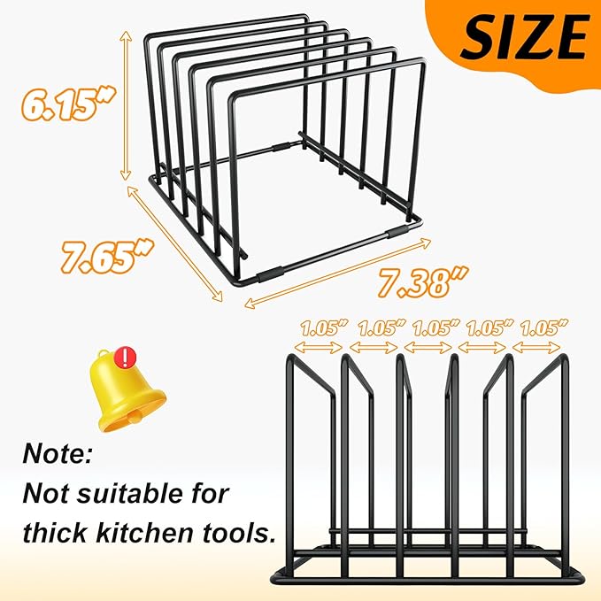 AKSONMN Baking Sheet Organizer Rack – 5-Slot Bakeware & Cookie Tray Holder for Kitchen Cabinet or Countertop, Stainless Steel Cutting Board Rack with Rust-Resistant Frame & Anti-Slip Feet