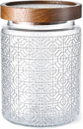 Adodeen 24oz Vintage Glass Canister With Lid Small Glass Jars Wide Mouth Mason Jars Airtight Coffee Canisters Kitchen Storage Containers For Sugar Tea Spice Flour Candy Cookie Cereal Cute Decorative