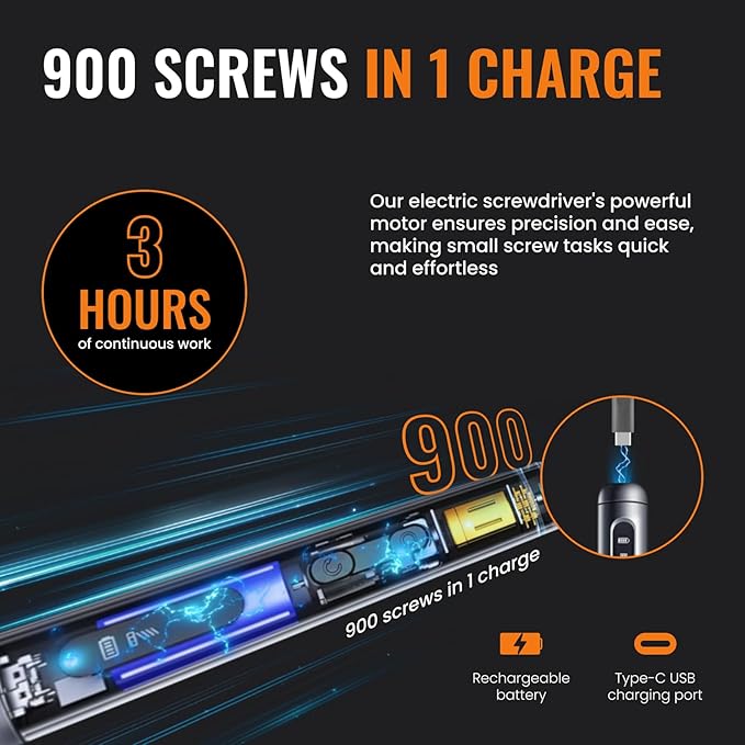 Precision Electric Screwdriver 52-in-1 Kit | Cordless Mini Power Driver for Electronics, PC & Laptop Repair | Compact Rechargeable Automatic Tool Set with Magnetic Bits