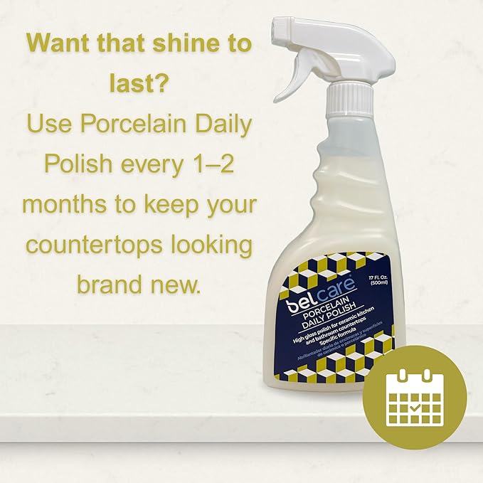 Porcelain Daily Polish | Daily Shine Enhancer for Porcelain Surfaces | pH-Balanced Formula for Counters & Vanities - 17 fl oz