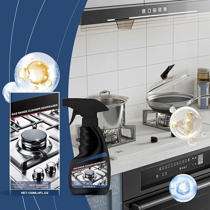 Range Hood & Stove Build Up Degreaser Cleaner, Duty Stove and Oven and Degreaser for Glass Tops, Oven Racks, BBQ Grills, Range Hoods and more