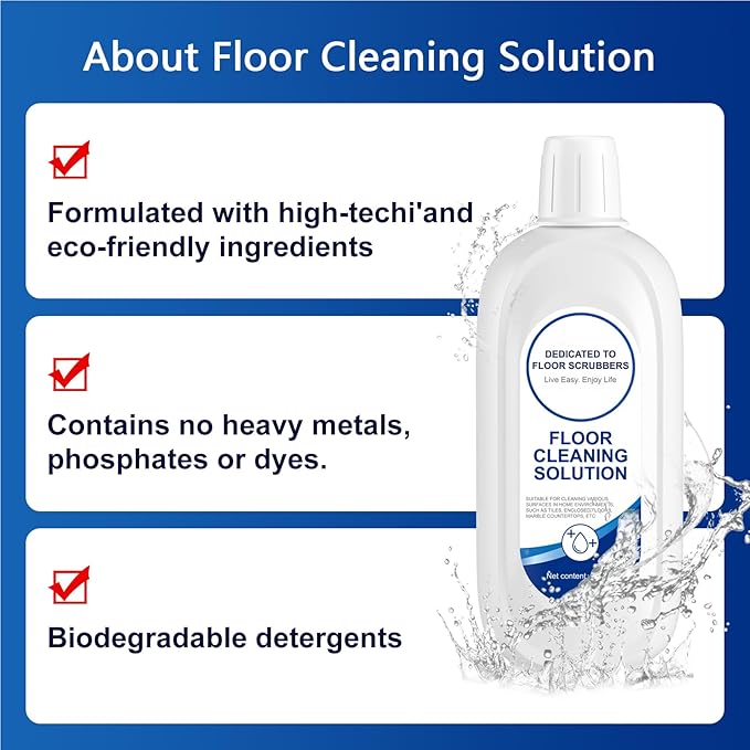 Floor Cleaning Solution Compatible With Tineco, Deep Cleans for Multiple Hard Floors, Suitable With All Robot Vacuums with Mopping and Cordless Wet/Dry Vacuum Mop Cleaner (Original 1 Bottle)