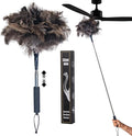 Ostrich Feather Duster for Electronics, Keyboard – Soft Dusting Tool for Screen, Fragile Items, Office, Home Cleaning (A12- Black Handle)