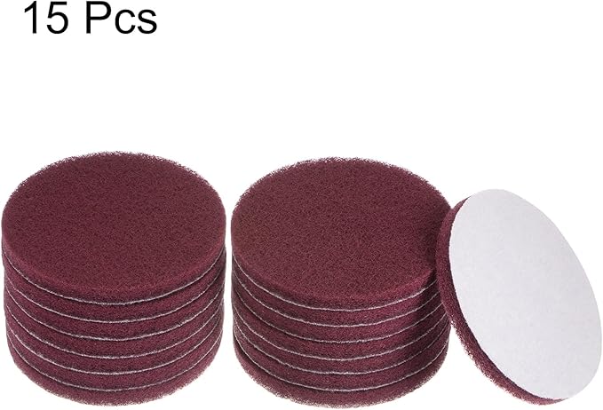 HARFINGTON 15pcs Drill Power Brush 5 inch Tile Scrubber Scouring Pads 320-400 Grit for Bathroom Kitchen Household Cleaning