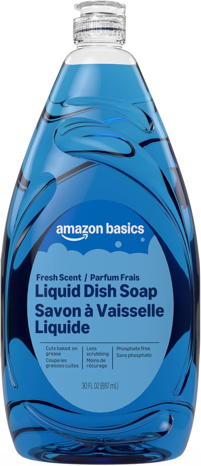Amazon Basics Liquid Dish Soap, Fresh Scent, Grease-cutting Formula, 30 Fl Oz, Pack of 1