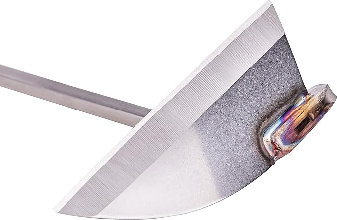 Nisaku NJP100 Nejiri Gama Handheld Weeder-Scraper-Hoe, Japanese Stainless Steel 4-Inch Blade Width, 4.5-Inch Black Lacquered Beech Wood Handle
