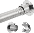 1.3 Inch Diameter Closet Rods for Hanging Clothes 17-39 Inch Adjustable, Metal Heavy Duty Closet Pole, Silver Closet Bar for Hanging Clothes, Suitable for Closet, Wardrobes, Bathroom, Windows