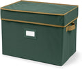 Covermates Keepsakes - Storage Box - Heavy Duty Polyester - Reinforced Handles - ID Window - Indoor Storage - Closet Storage, Green