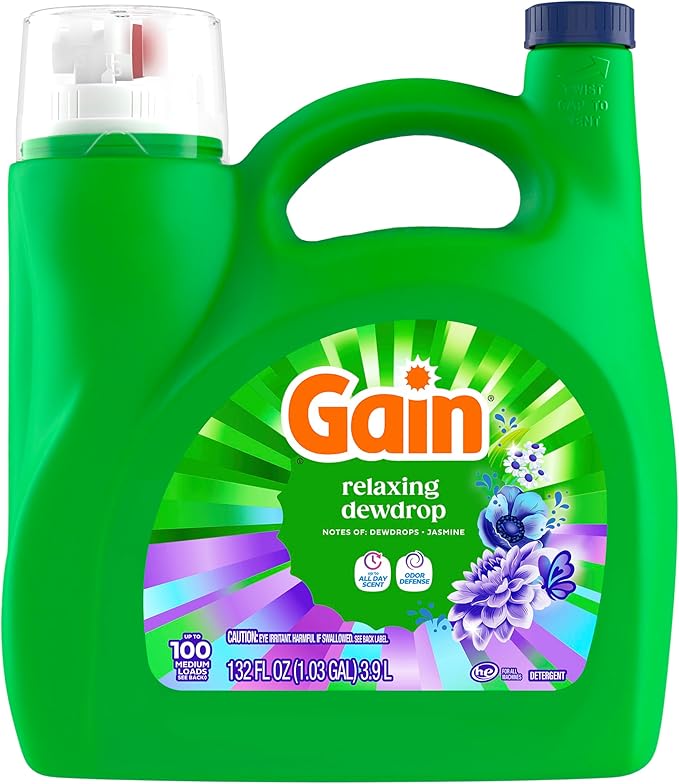 Gain Liquid Laundry Detergent, Relax, HE Compatible, 154 fl oz, 107 Loads
