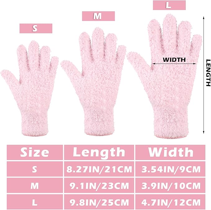 Patelai 3 Pairs Microfiber Plant Dusting Gloves Leaf Cleaning Gloves for Indoor Plants, Blinds, Furniture, House (Pink,Nude,White,Medium)