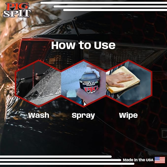 Glass and Plexi Cleaner for a Streak-Free Shine for Home and Automotive Use | 13 oz.| Single