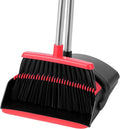 Broom and Dustpan Set for Home,52-in Long Adjustable Handle Angle Broom for Sweeping Indoor Dustpan Teeth to Clean Pet Hair Suitable for Home Kitchen Office