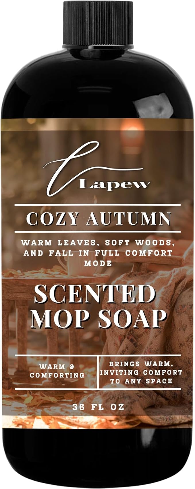 Lapew Cozy Autumn Scented Mop Soap - Luxury Floor Cleaner Concentrate for Mopping Tile, Laminate, Vinyl & Hardwood | Streak-Free, Low-Foam | 36 oz