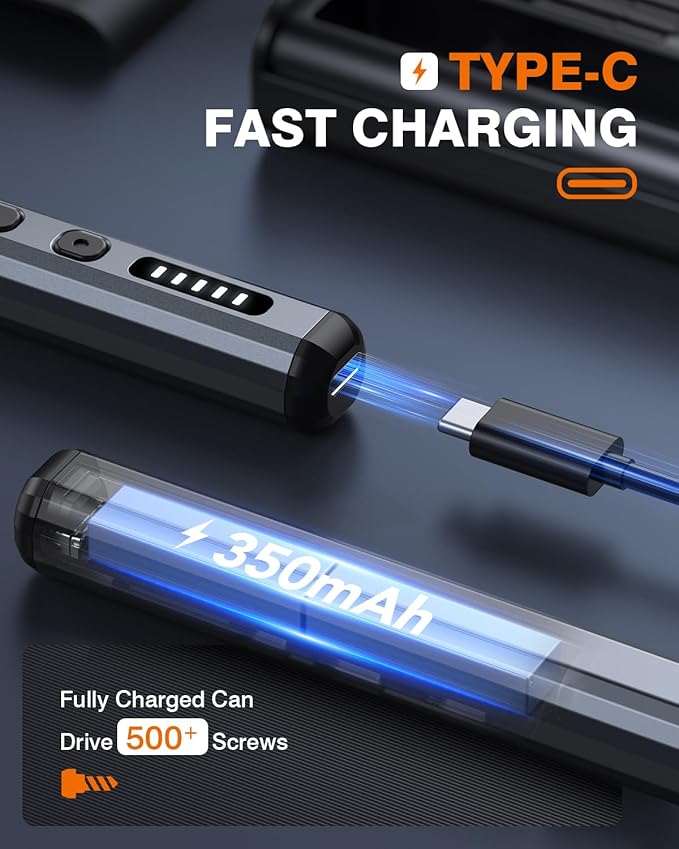 JOREST Mini Electric Screwdriver,Cordless Precision Screwdriver set with 38-in-1 Magnetic Bits, 5 Torque Settings, Repair Tool for iPhones, Laptop, Drone, Game Console, Camera;Birthday Gift for Father