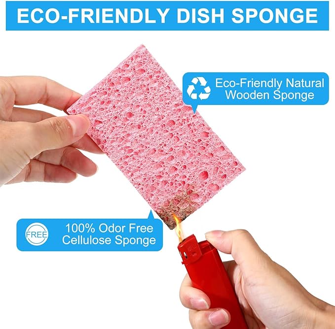 Zhengmy 200 Pieces Sponges Bulk Sponges Kitchen Compressed Sponge Natural Dish Sponge Compressed Wood Pulp Cleaning Without Scratching for Kitchen Bathroom, 3.9 x 2.4 x 0.12 Inch (Multicolor)