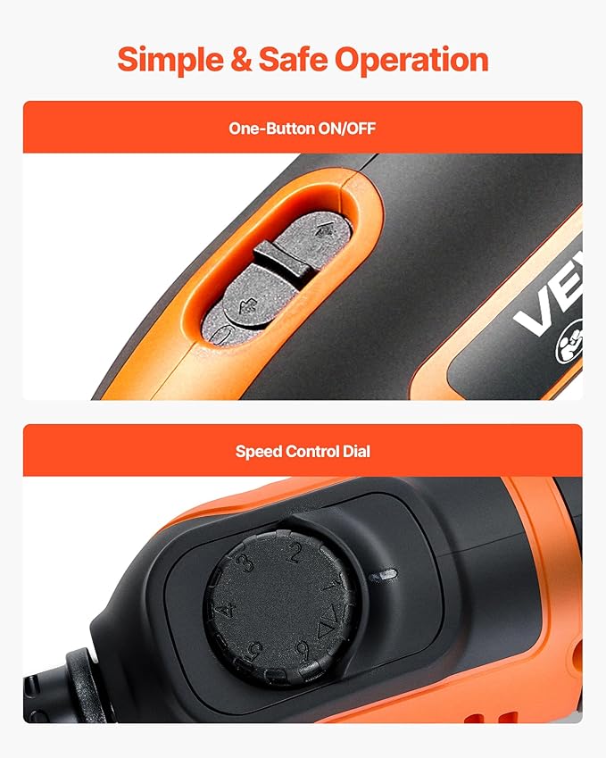 VEVOR 84-Piece Rotary Tool Kit, 200W Mini Power Rotary Tool Corded, 6-Level Speed 8000-40000 RPM Multi-Purpose DIY Tools for Engraving, Sanding, Polishing, Carving, Grinding, Cutting, DIY Crafts