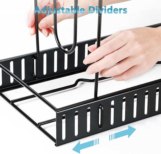 ORDORA Pots and Pans Organizer for Cabinet 16.61 Height, 8 Tier Pot Organizers Rack with 3 DIY Methods, Adjustable Pan Organizer under Cabinet Kitchen Organization and Storage