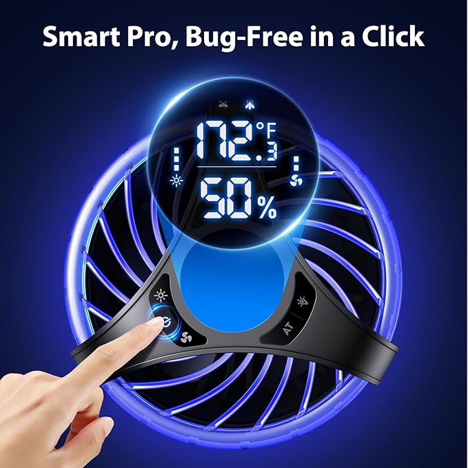 Fly Trap Indoor, 3 in 1 Fruit Fly Traps for Indoors Gnat Traps for House Indoor, Smart Flying Insect Trap Bugs Light Mosquito Catcher with 10 Refills, Ideal for Kitchen, Graden, RV, Office - Black