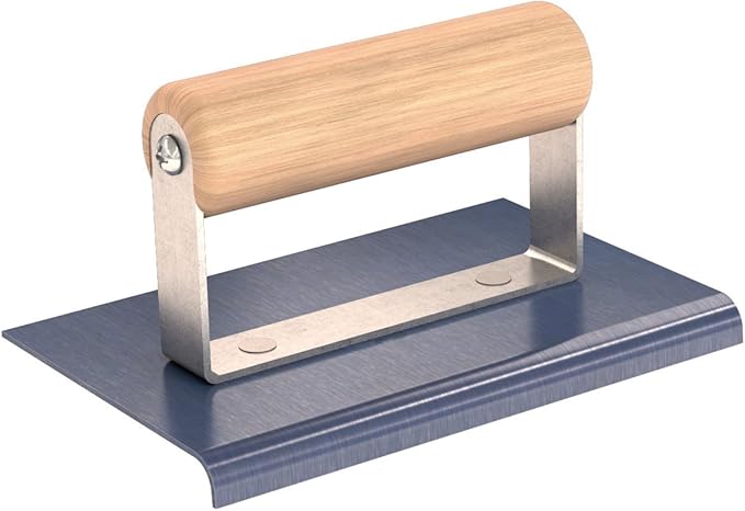 Bon 22-770 6-Inch by 4-Inch Blue Steel Sidewalk Edger, 1/4-Inch Radius, 3/8-Inch Lip with Wooden Handle