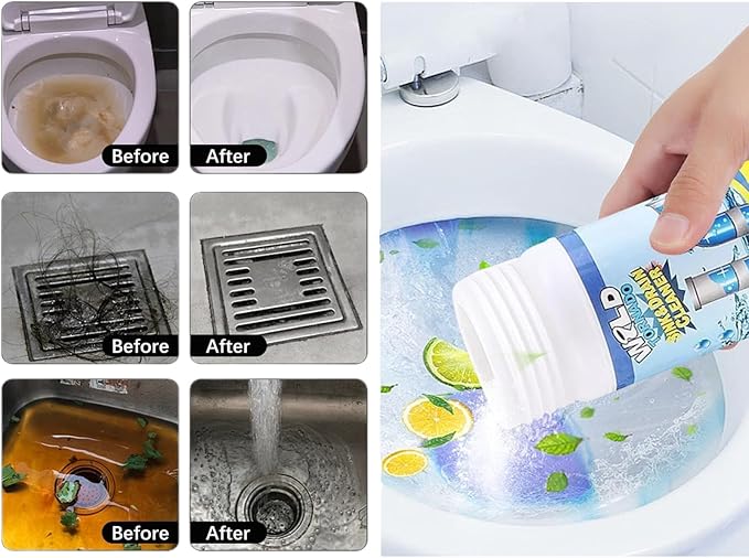 Pipe BFast Acting Foaming Unclogger for Kitchen Sink, Bathroom, Shower, and Toilet Pipeline Cleaningobo Drain Cleaner,Wild Sink And Drain Cleaner Powder, (5)