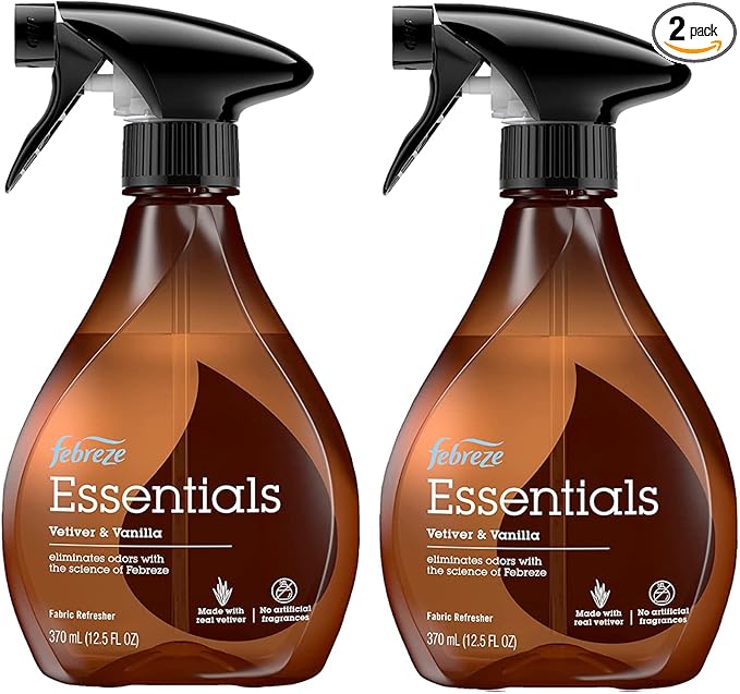 Febreze Essentials Fabric Refresher, Vetiver & Vanilla 12.5 oz (Pack of 2)