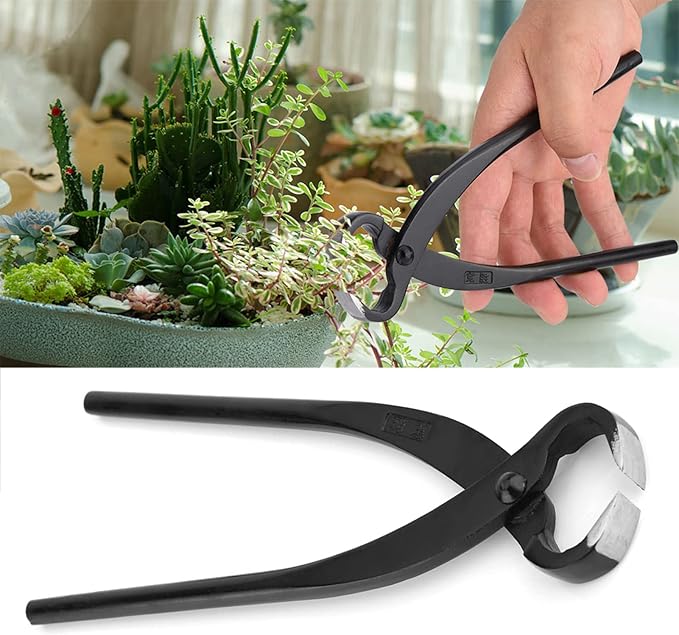 Branch Cutter Professional Bonsai Tools, Manganese Steel Alloy 205mm Concave Cutter Gardening Plants Pruner Wire Cable Pruner