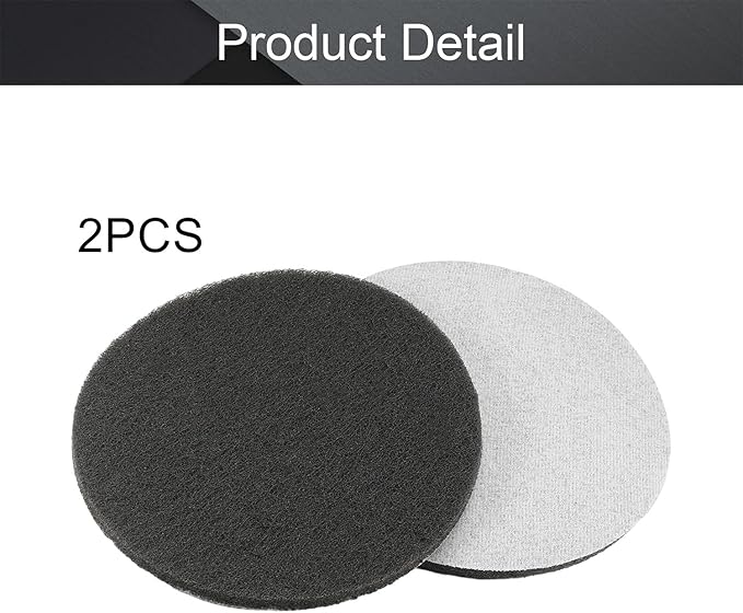 Utoolmart 7 Inch Scrubber Scouring Pads 1000 Grits Drill Scuffing Disc Hoop and Loop Surface Conditioning Disc Gray 2Pcs