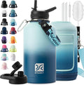 DYSANKY Insulated Water Bottle | Thickened Stainless Steel Vacuum Metal | Portable Sports Half Gallon Large Water Jug for Gym and Hiking with Straw, Carrier Bag, Handle Strap | BPA-Free 64 oz