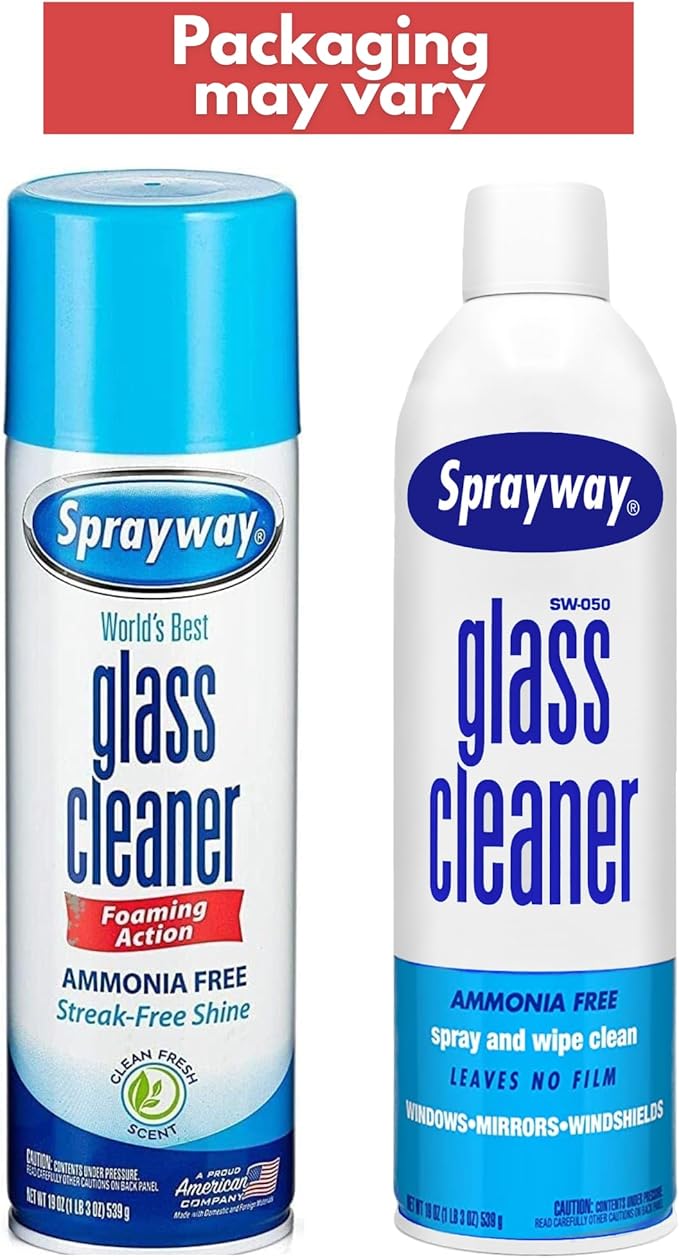 Sprayway 443331 Ammonia Free Glass Cleaner, 19 Oz. (4-Pack) (Packaging May Vary) (4 Case)