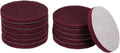 HARFINGTON 12pcs Scrubber Scouring Pads 500 Grits 4 Inch Drill Power Brush Hoop and Loop Surface Conditioning Disc Drill Scuffing Disc Scrub Pads for Home Kitchen Cleaning, Dark Red