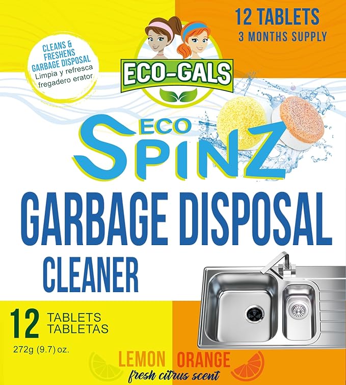 Eco Spinz Garbage Disposal Soap for Cleaning Kitchen Sinks and Drains 6 ct. Lemon & 6 ct. Orange Citrus Scent