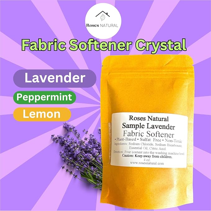 Fabric Softener Crystals, Freshens and Softens Fabrics, 3 Pleasant Scent (Lavender, 4 oz Sample)