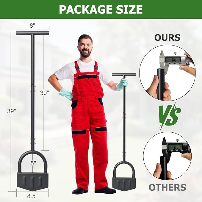 DIIG Manual Lawn Edger Tool with Long Handle, 8.5 Inch Steel Blade, Wide Foot Plate for Garden Edging, Lawn and Landscaping