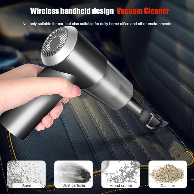 YUNYILAN Cordless Handheld Vacuum Cleaner, High Power Rechargeable Mini Portable Vacuum for Home, Office and Car Cleaning (Black)