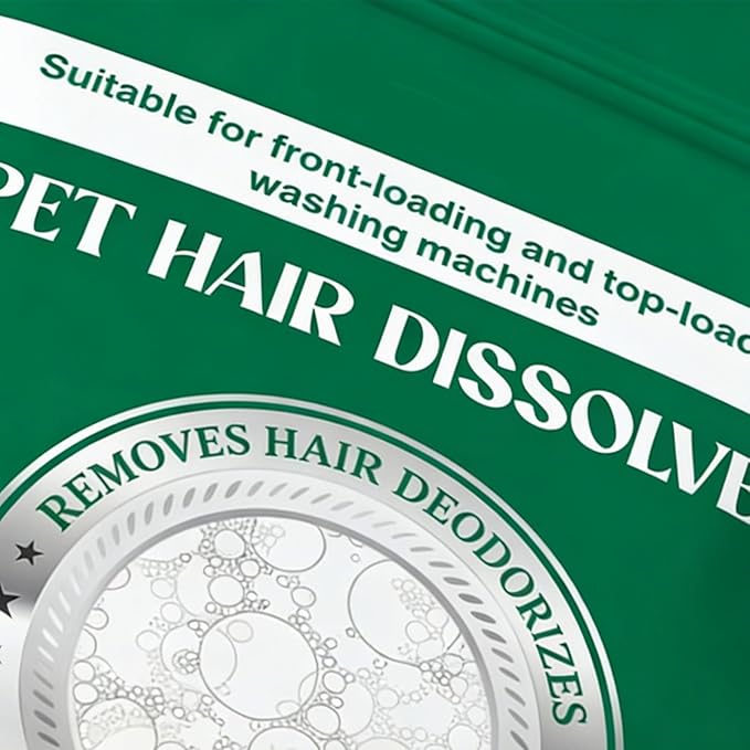 Pet Hair Dissolver, Fabric Care Cleaning Pods, Cat Fiber Removal Aid, Washing Machine Lint Reducer, with 30pcs Water Soluble Pods Pack, for Household Daily Clothes Care