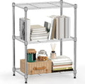 M MZG 450 lbs Wire Storage Shelving 3-Tier Utility Shelving Unit Steel Organizer Wire Rack for Home,Kitchen,Office,Chrome(11.8" D x 17.7" W x 26.4" H)