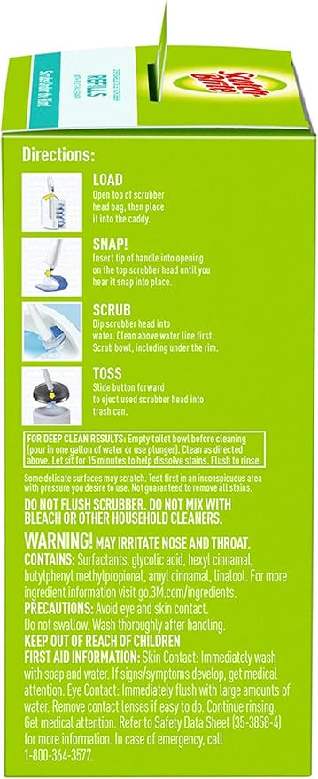 Scotch-Brite Disposable Toilet Scrubber Refills, Removes Rust & Hard Water Stains, 10 Disposable Refills Blue