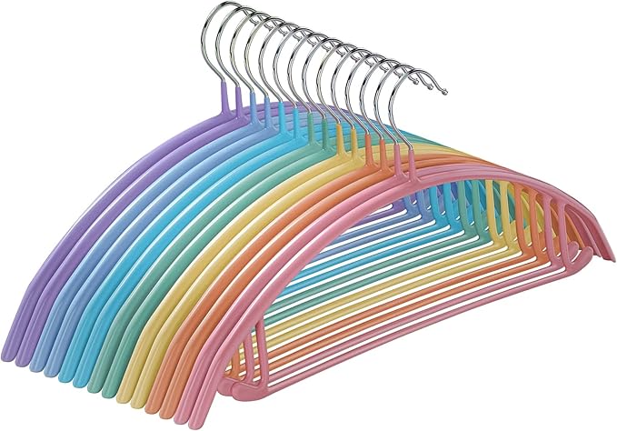MOPALL Clothes Hanger 14 Pack, Sweater Hangers No Shoulder Bump, 16.5 inch Wide Heavy Duty Coat Hangers for Closet, Non Slip PVC-Coating Metal Hangers for Sweaters,Suits,Dresses,Jackets,Pants,Shirt