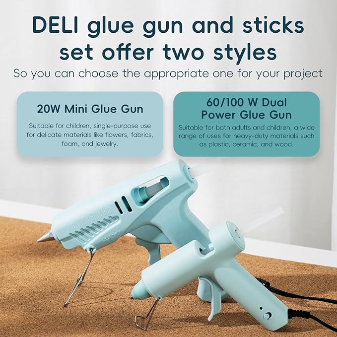 Professional Heavy Duty Glue Gun, High Temperature, Industrial Strength, with Stand (60W/100W Dual Power), Design for School Arts& Crafts, DIY Projects and Home Repairs& Decoration