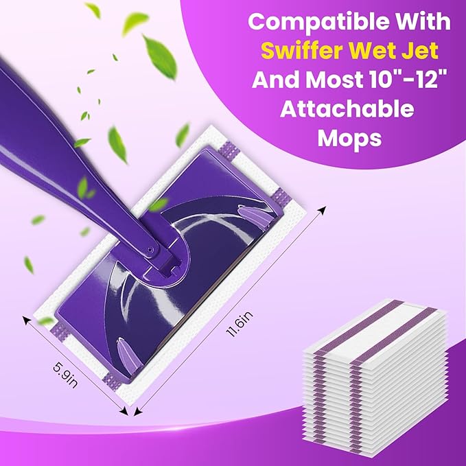 Wet Jet Refills Compatible with Swiffer Wet Pads Refills Hardwood Floor Cleaner Spray Mop Pad Refill, Bathroom Cleaning Supplies, Hardwood Floor Cleaner, Multi Surface，30 Count