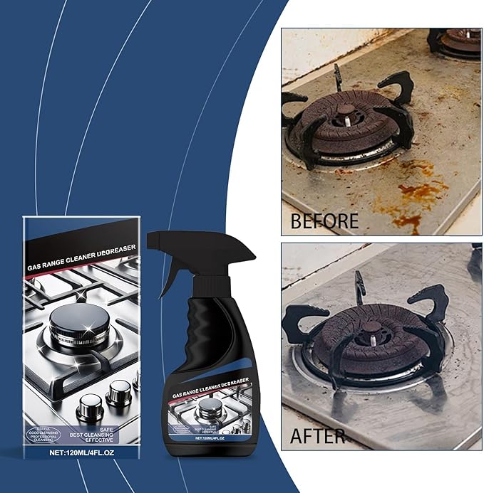 Range Hood & Stove Build Up Degreaser Cleaner, Duty Stove and Oven and Degreaser for Glass Tops, Oven Racks, BBQ Grills, Range Hoods and more