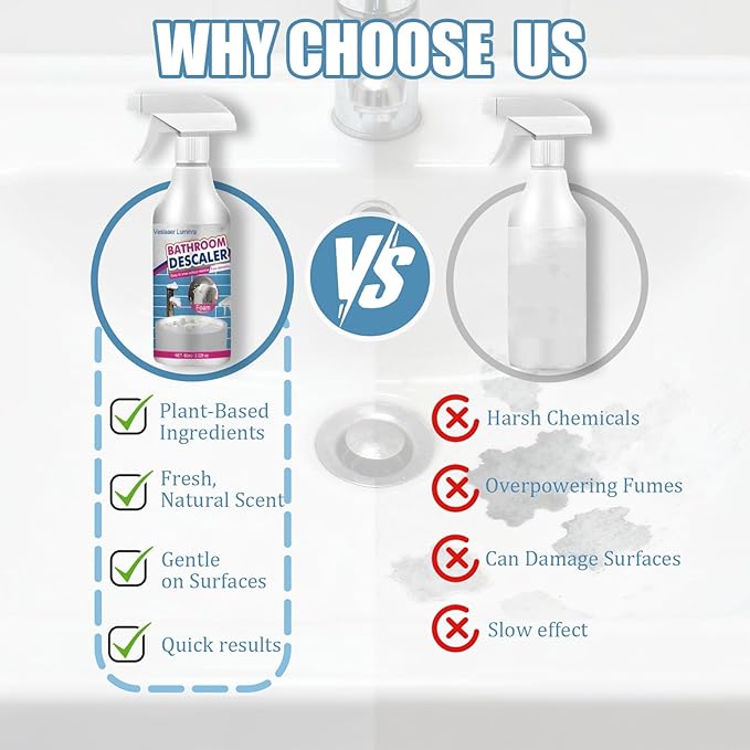 Bathroom Descaler Foam Cleaner Spray, Stubborn Stains Cleaner, Bathroom Foam Cleaner All Purpose, Bathrooms Sink Cleaner Foam (2)