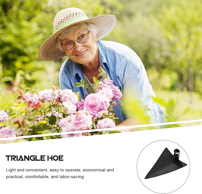 DOITOOL Japanese Garden Hoe Triangle Weeding Hoe Steel Gardening Tool 10.62X7.87X3.14 Inch Handheld for Planting and Soil Digging