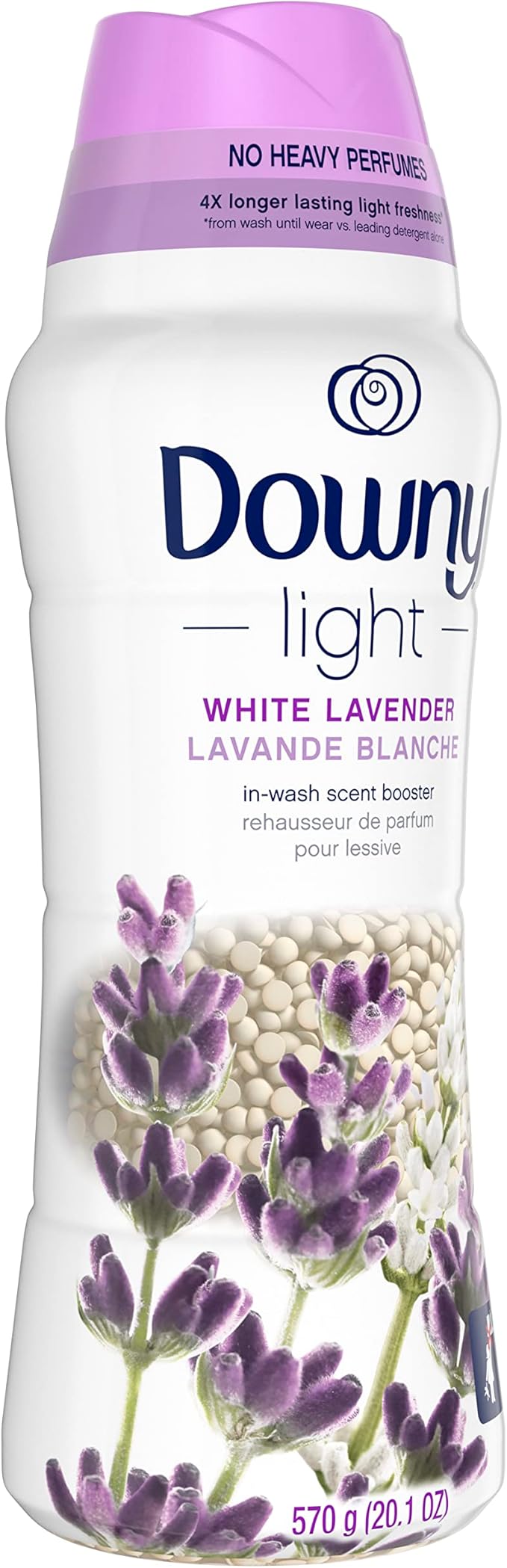 Downy Light Laundry Scent Booster Beads for Washer, White Lavender, 20.1 oz, with No Heavy Perfumes