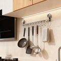 2026 Upgrad Wall Hooks Rack, Space Saving Utensil Holder for Kitchen Bathroom, No Drilling Wall Mounted Accessory Hanger, Kitchen Rail for Hanging Cooking Utensils Mugs Spoons (Grey_C)
