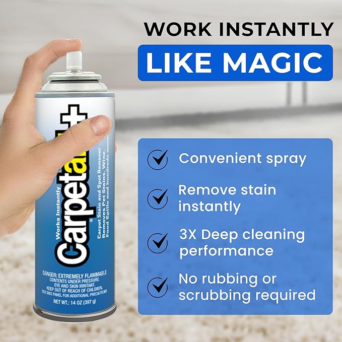 Carpet Aid Spot & Stain Remover – Removes Oil, Grease, Ink, Coffee, Pet Urine & Lipstick from Carpets, Rugs & Upholstery