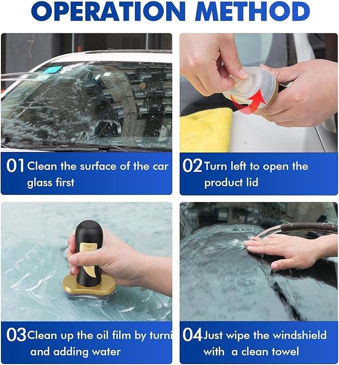 Car Windshield Cleaner, Auto Glass Cleaner for Home and Automobile Cleaning, Glass Oil Film Remover for Cars Window Surfaces, Easily Restore Glass Clarity