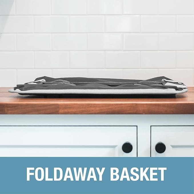 CleverMade Collapsible Laundry Basket Hamper - Black 2-Pack 60L - Space Saving Storage Organizer with Handles Foldable Home Organization